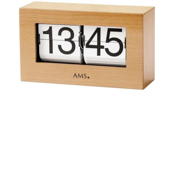 AMS Flip-Clock digital Tischuhr Buche 1175-18