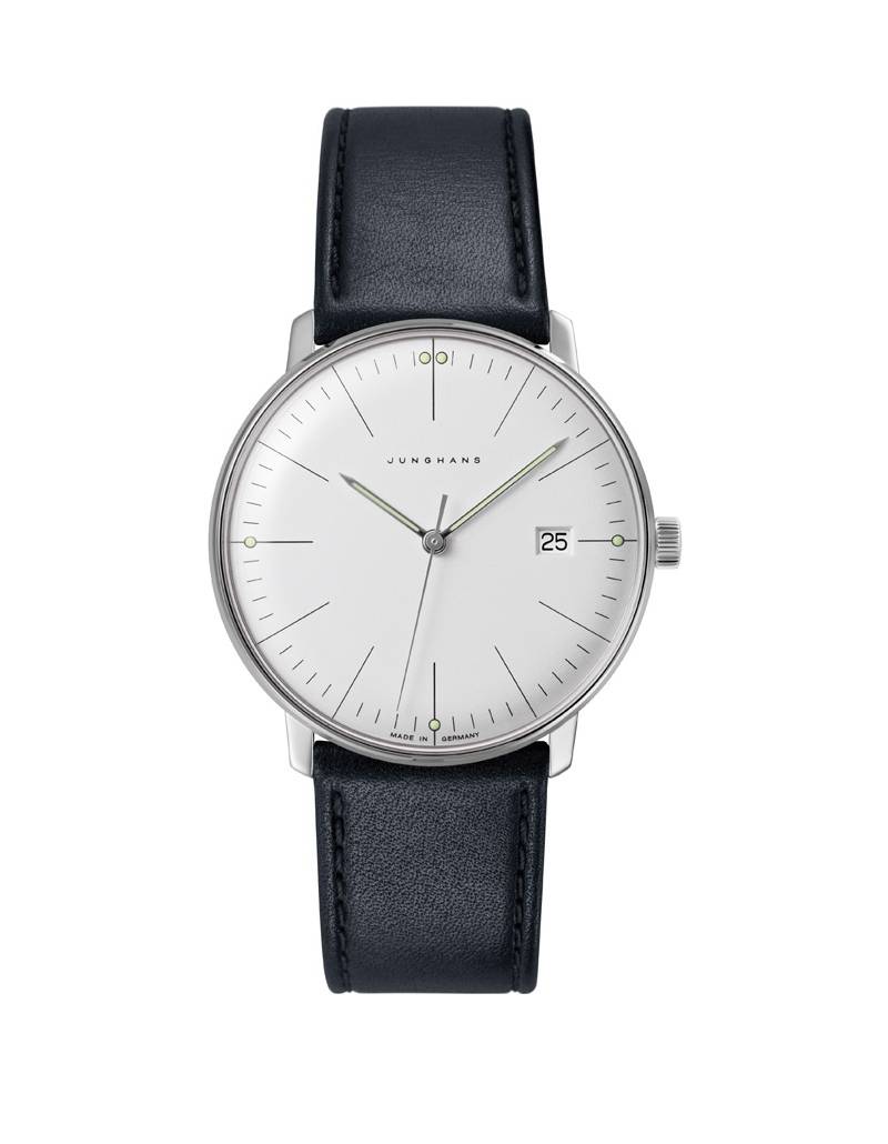 Junghans Max Bill Quartz Uhr Edelstahl Lederband 041 4817.02