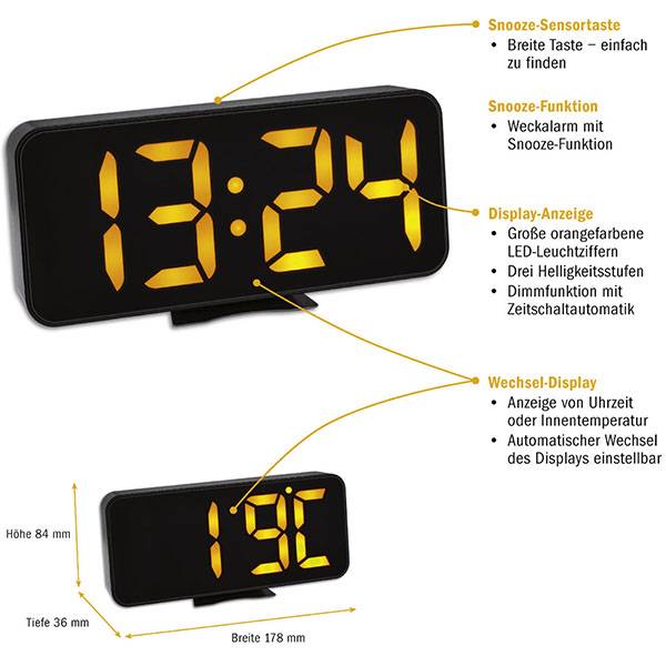 Digitale Alarm Uhren Nordic Tisch Uhren Temperatur LED Thermometer Zeit  Batterie Powered Elektronische Wanduhren Hause Schreibtisch Dekor -  AliExpress